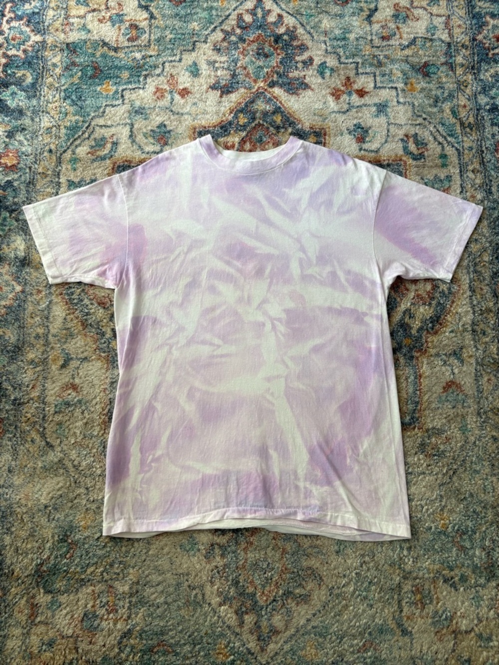 Vintage White Pink The-Dye T-shirt Size XL